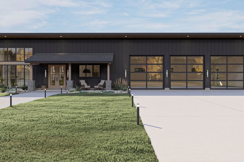 House Design - Exterior - Front Elevation 3 for Barndominium House Plan #455-252 - 2 bed, 2 bath