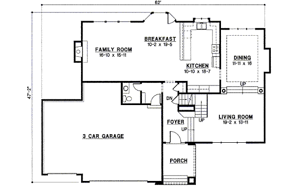 Traditional Floor Plan - Main Floor Plan #67-806