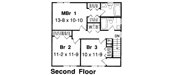 Traditional Floor Plan - Upper Floor Plan #312-845