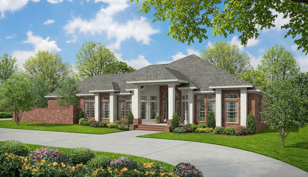 Exterior - Front Elevation 2 House Plan #17-277 - 3 bed, 2.5 bath