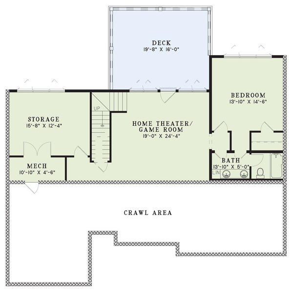 House Design - Country Floor Plan - Lower Floor Plan #17-3289