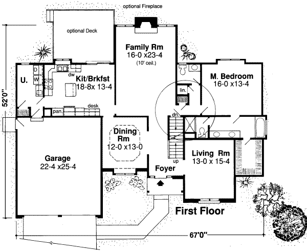 Traditional Floor Plan - Main Floor Plan #312-355