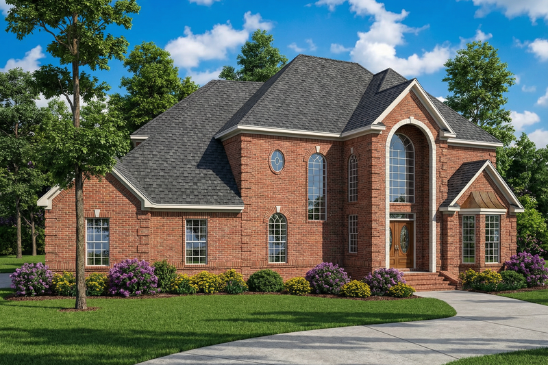 Home Plan - Exterior - Front Elevation 3 for European House Plan #17-239 - 3 bed, 2.5 bath