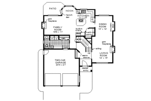 Floor Plan - Main Floor for European House Plan #18-248 - 3 bed, 2.5 bath