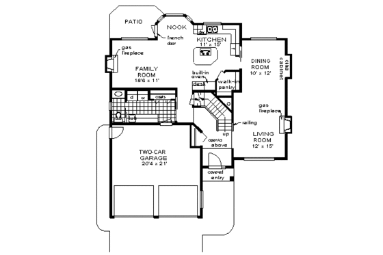Floor Plan - Main Floor for European House Plan #18-248 - 3 bed, 2.5 bath