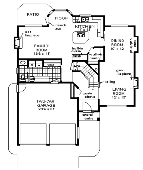 Architectural House Design - European Floor Plan - Main Floor Plan #18-248