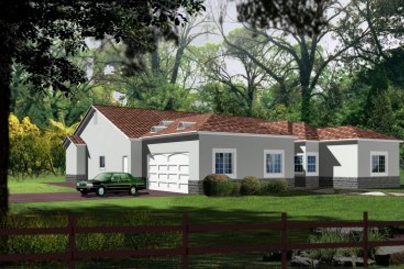 Home Plan - Adobe / Southwestern Exterior - Front Elevation Plan #1-661