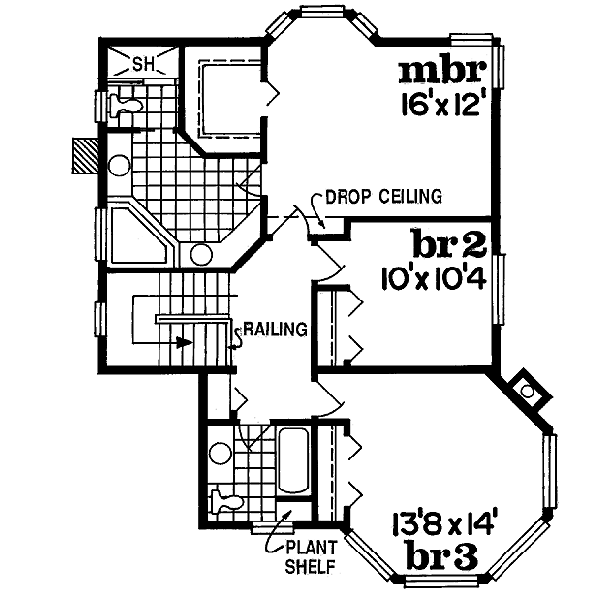 Victorian Floor Plan - Upper Floor Plan #47-268
