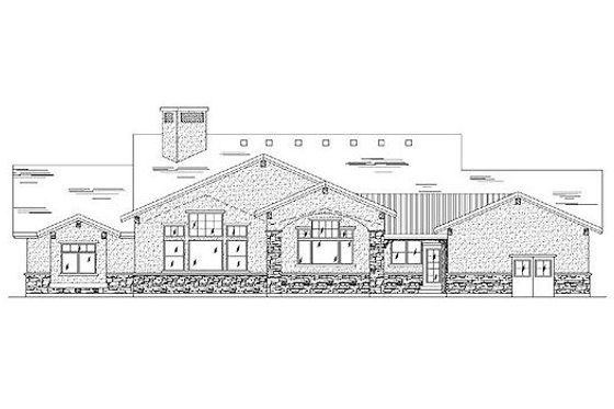 Exterior - Rear Elevation for Craftsman House Plan #5-358 - 5 bed, 3.5 bath