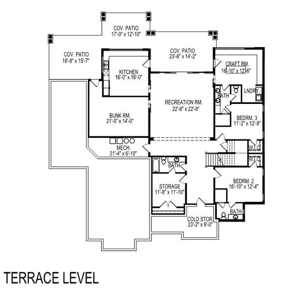 Architectural House Design - Modern Floor Plan - Lower Floor Plan #920-123