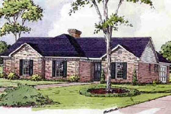 Exterior - Front Elevation for Traditional House Plan #16-140 - 3 bed, 2 bath