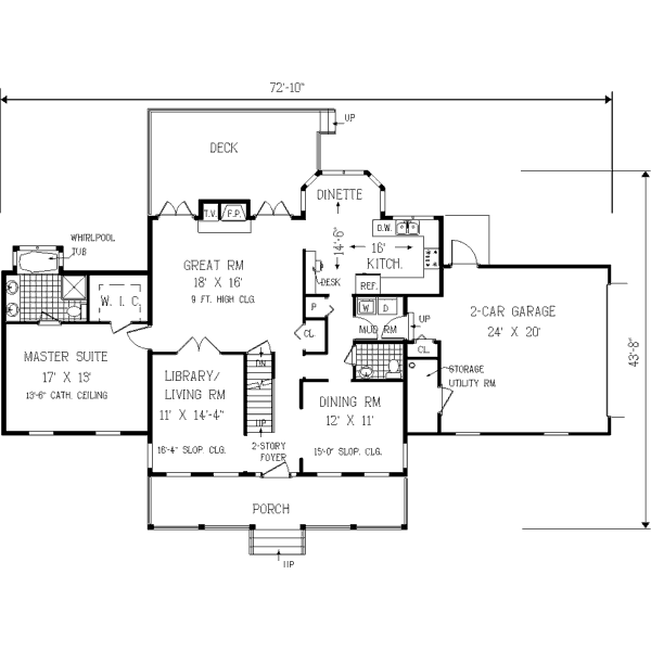 Dream House Plan - Farmhouse Floor Plan - Main Floor Plan #3-160
