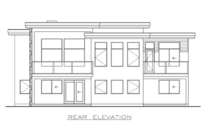 Dream House Plan - Exterior - Rear Elevation for Modern House Plan #1100-10 - 2 bed, 2 bath