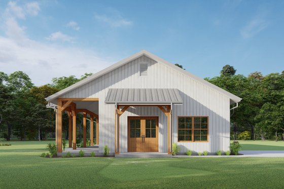 Exterior - Other Elevation 3 for Barndominium House Plan #1092-26 - 1 bed, 1.5 bath