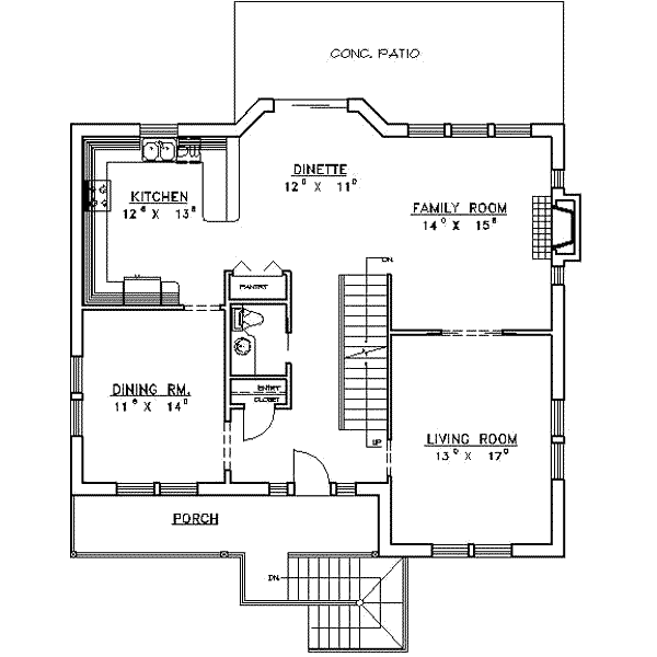 House Plan Design - Traditional Floor Plan - Main Floor Plan #117-154