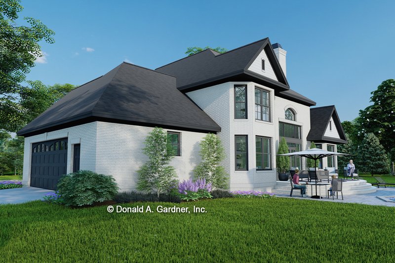Home Plan - Exterior - Rear Elevation 1 for European House Plan #929-884 - 4 bed, 3 bath