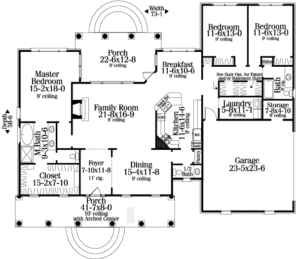 House Plan Design - Colonial Floor Plan - Main Floor Plan #406-129
