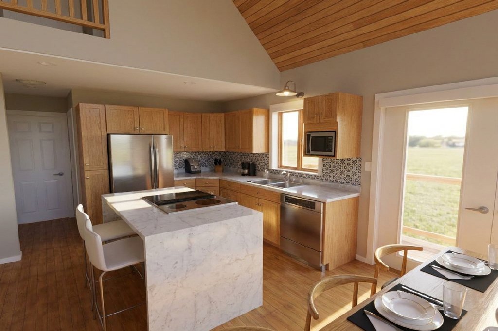 Interior - Kitchen for Cabin House Plan #126-181 - 2 bed, 2 bath
