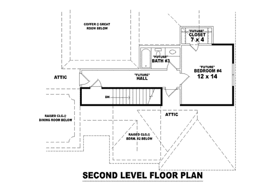 Floor Plan - Upper Floor for European House Plan #81-1342 - 3 bed, 3.5 bath