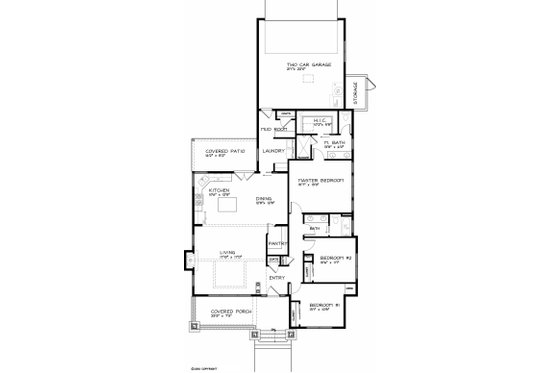 Craftsman style, Bungalow house plan, main level floor plan