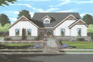 House Blueprint - Farmhouse Exterior - Front Elevation Plan #46-909