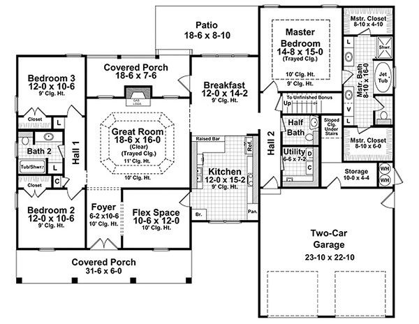 European house plan Country floor plan