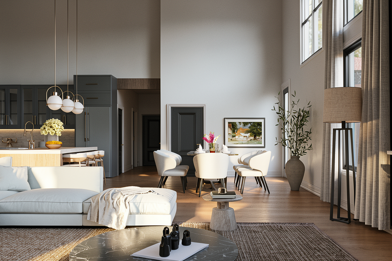 Architectural House Design - Interior - Family Room 1 for Barndominium House Plan #1064-507 - 4 bed, 7 bath