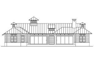 Exterior - Rear Elevation for Beach House Plan #426-13 - 4 bed, 3.5 bath