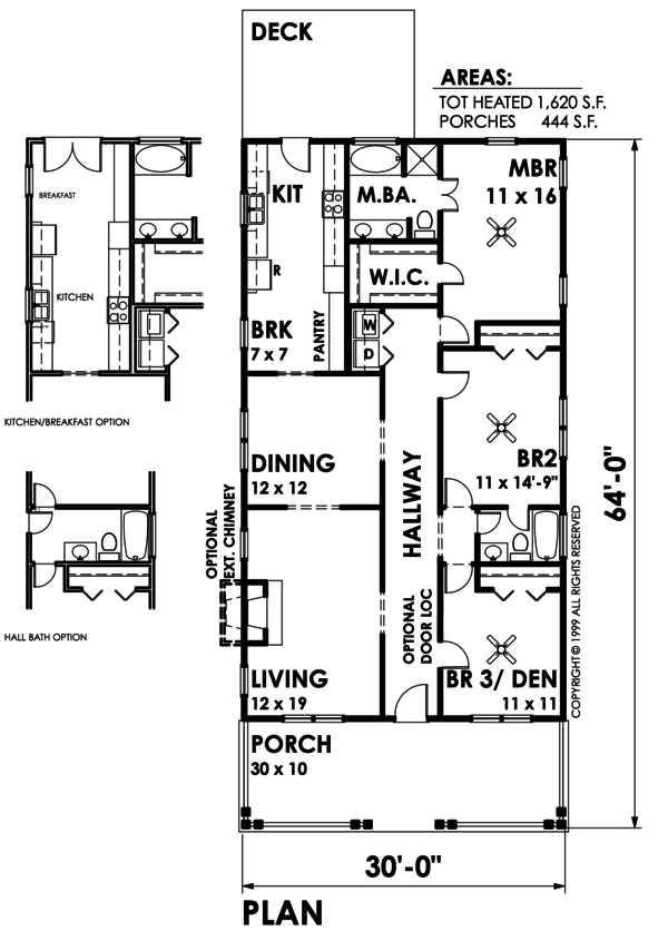 Bungalow Floor Plan - Main Floor Plan #30-209