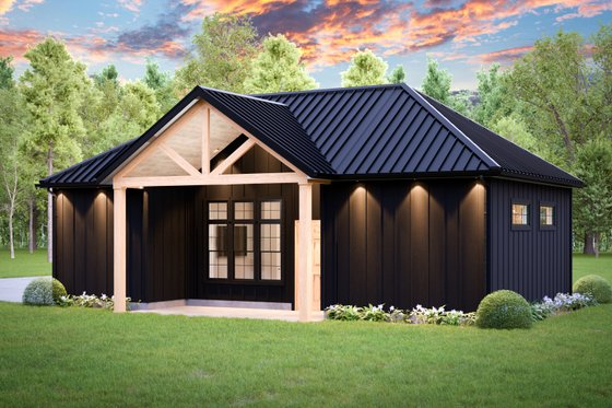 Exterior - Front Elevation 7 for Country House Plan #1089-59, 0.5 bath