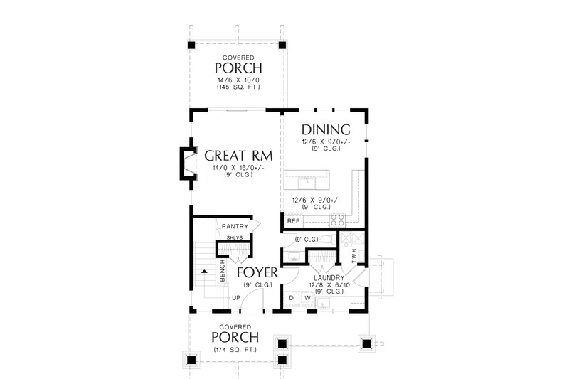 Home Plan - Floor Plan - Main Floor for Craftsman House Plan #48-1114 - 3 bed, 2.5 bath