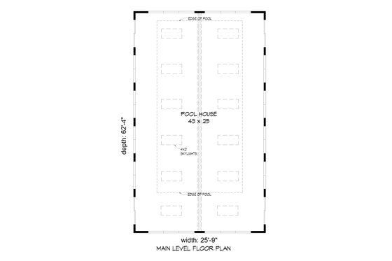 Floor Plan - Main Floor for Southern House Plan #932-332, 0 bath