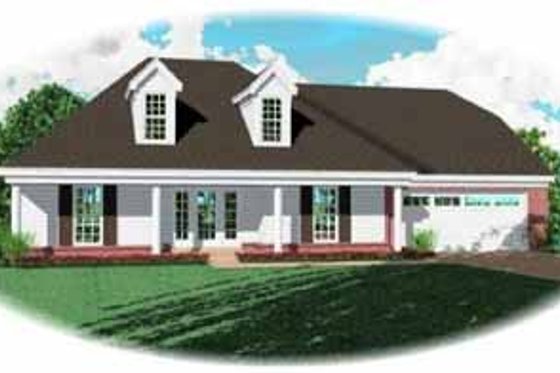 Exterior - Front Elevation for Southern House Plan #81-325 - 3 bed, 2 bath