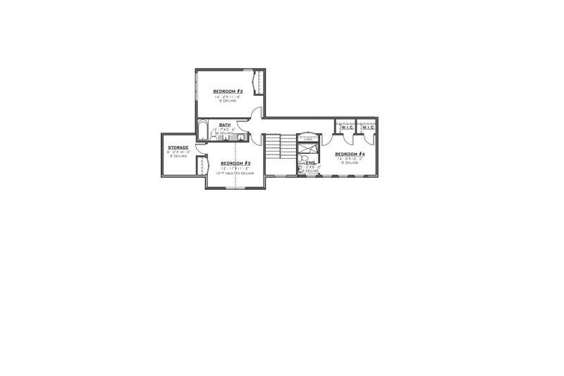 House Design - Floor Plan - Upper Floor for Farmhouse House Plan #1086-24 - 4 bed, 3.5 bath
