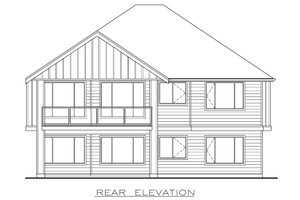 Exterior - Rear Elevation for Farmhouse House Plan #1100-42 - 2 bed, 2 bath