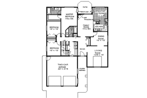 Floor Plan - Main Floor for Ranch House Plan #18-131 - 3 bed, 2 bath