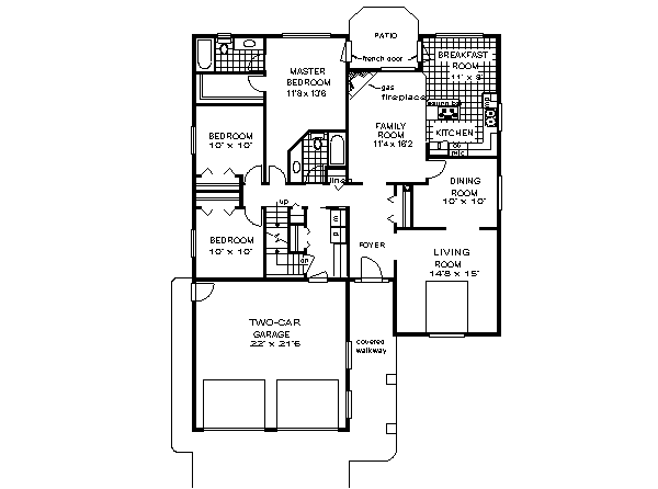 House Design - Ranch Floor Plan - Main Floor Plan #18-131