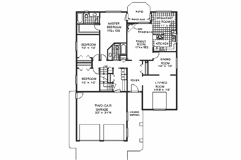 Dream House Plan - Floor Plan - Main Floor for Ranch House Plan #18-131 - 3 bed, 2 bath
