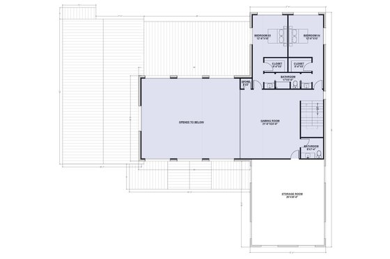 Floor Plan - Upper Floor for Barndominium House Plan #1107-17 - 4 bed, 4 bath