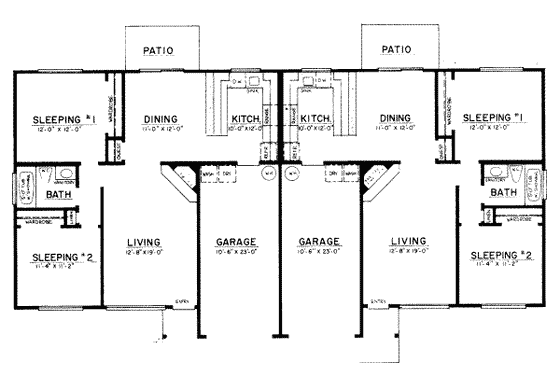 Floor Plan - Main Floor for Traditional House Plan #303-131 - 2 bed, 1 bath