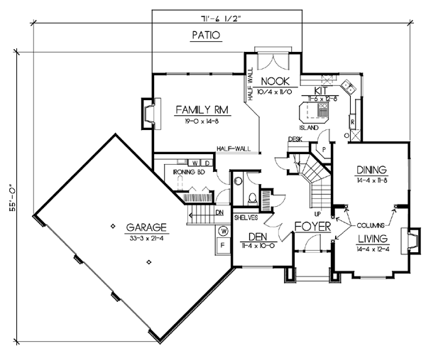 Traditional Floor Plan - Main Floor Plan #100-446