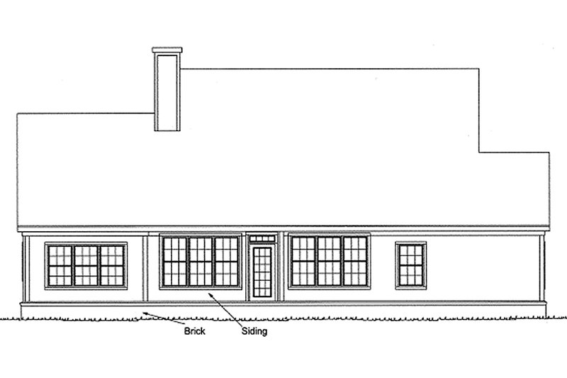 House Blueprint - Exterior - Rear Elevation for Farmhouse House Plan #20-119 - 3 bed, 3 bath