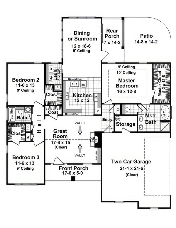 House Blueprint - Farmhouse Floor Plan - Main Floor Plan #21-539