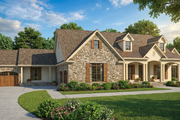 European Style House Plan - 5 Beds 3 Baths 2768 Sq/Ft Plan #17-2509 Exterior 