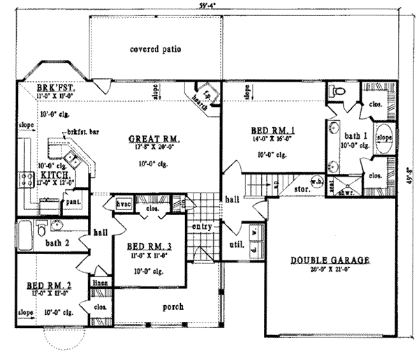 Country Floor Plan - Main Floor Plan #42-314