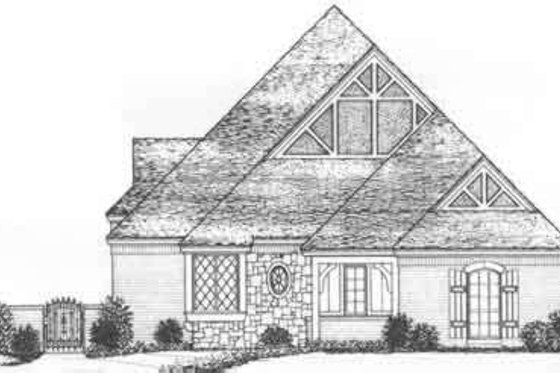 Exterior - Front Elevation for Tudor House Plan #310-488 - 3 bed, 3 bath