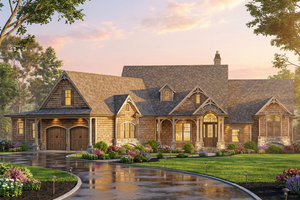 Architectural House Design - Exterior - Front Elevation for Country House Plan #54-715 - 3 bed, 4 bath