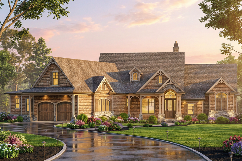 Dream House Plan - Exterior - Front Elevation 2 for Country House Plan #54-715 - 3 bed, 4 bath