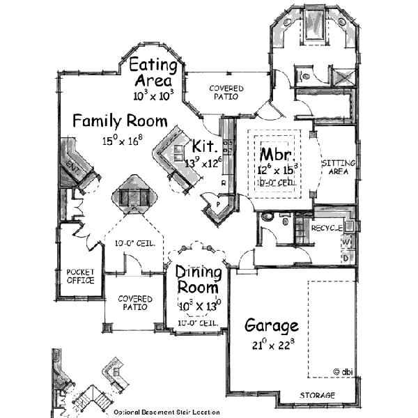 House Design - Traditional Floor Plan - Main Floor Plan #20-1382
