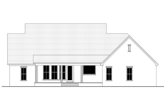 Exterior - Rear Elevation 2 for Farmhouse House Plan #430-235 - 3 bed, 2 bath